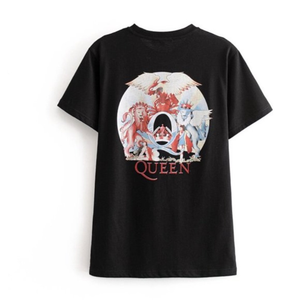 Boho Black Queen Animal Print Graphic Concert tee - Picture 3 of 4